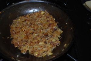 Caramelizing the onions